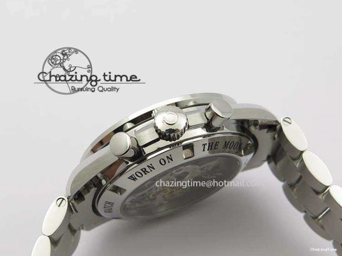 0510 Speedmaster MoonWatch  Apollo 16 Black Dial On SS Bracelet Supportive 8231